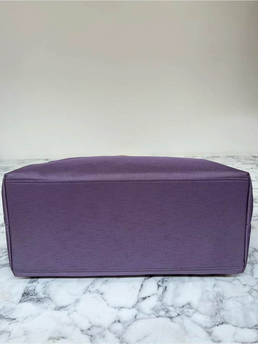 Hartmann purple nylon tote bag leather handles trim travel work bag